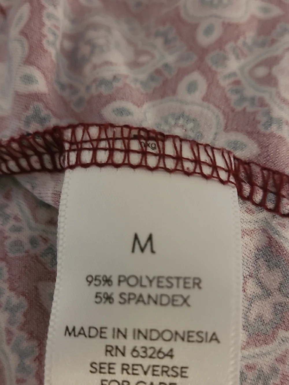 Westport Magenta Geometric Henley Blouse Size Med - Picture 4 of 5